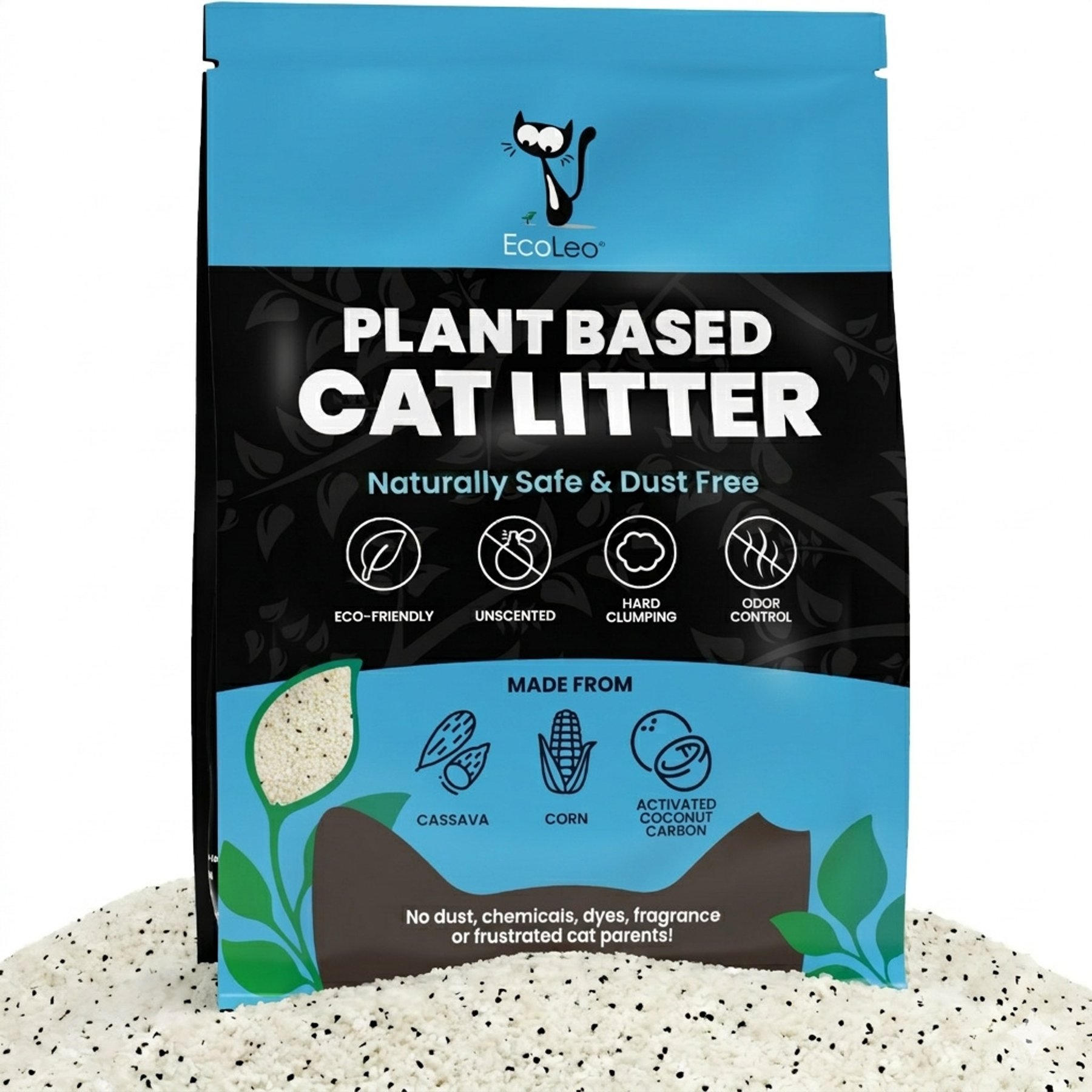 EcoLeo Plant-Based Eco-friendly Dust-Free Strong Clumping Unscented Cassava & Corn Cat Litter, 9.2-lb bag