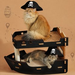 Happy & Polly Pirate Ship Orthopedic Elevated Cat Bed, Double Deck