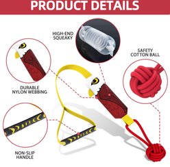 Petajoy Interactive Eagle Pulling Squeaky Rope Tug Dog Toy, Red slide 2 of 6