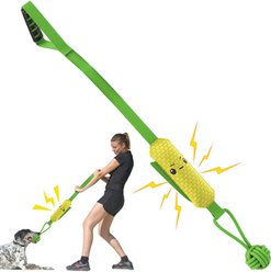 Petajoy Interactive Pulling Squeaky Corn Rope Tug Dog Toy, Green slide 1 of 6