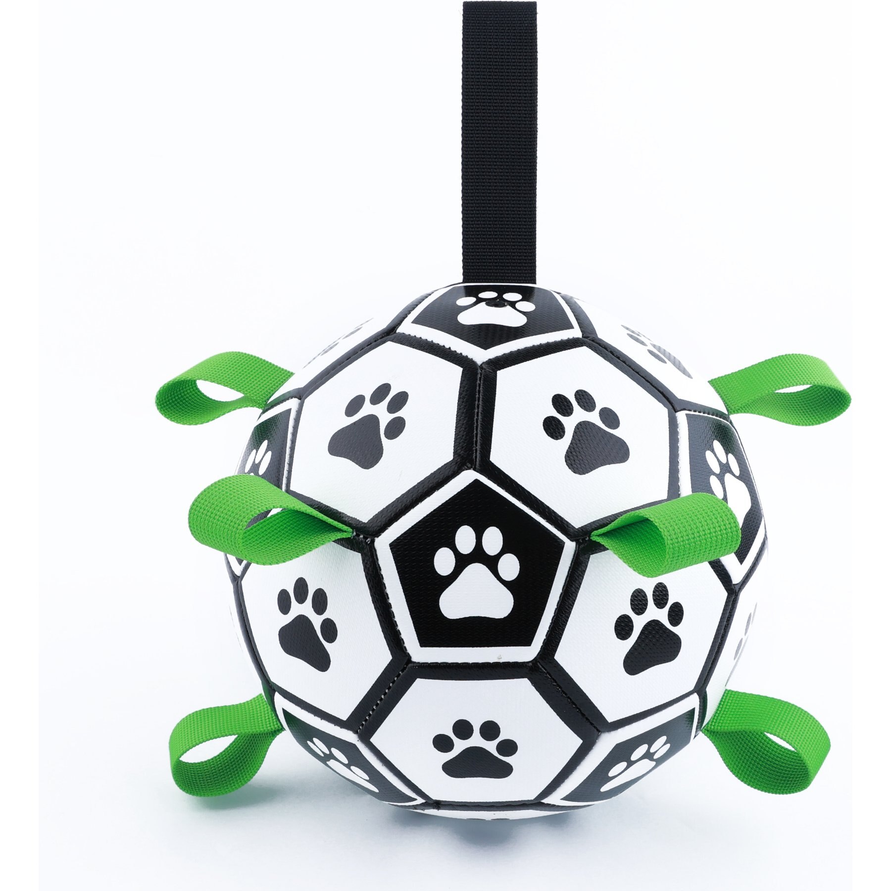 Indipets Deflated Soccer Ball with Straps & Pump Dog Toy, 7-in