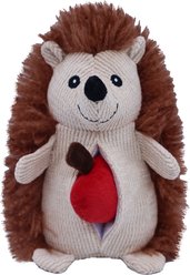 Indipets 2-in-1 Hedgehog Squeaky Plush Dog Toy, 9-in