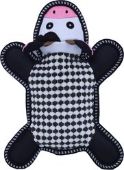 Indipets Tuff-Tex Cow Squeaky Plush Dog Toy, 10-in