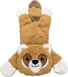 Indipets Flatties Fox Squeaky Plush Dog Toy, 12.3-in