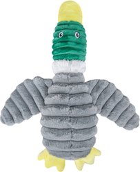Indipets Corduroy Mallard Duck Squeaky Plush Dog Toy, 21.6-in