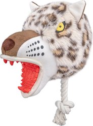 Indipets Angry Dog Cheetah Squeaky Plush Dog Toy, 11-in