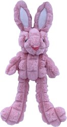 Indipets Pull-my-ears Pink Rabbit Squeaky Plush Dog Toy, 16-in