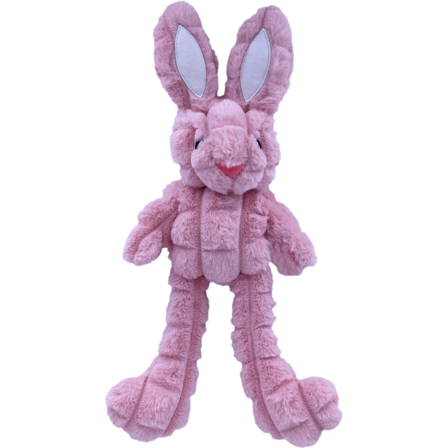 Indipets Pull-my-ears Pink Rabbit Squeaky Plush Dog Toy, 16-in
