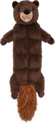 Indipets Beaver 9-Squeaker Mat Plush Dog Toy, 21.5-in