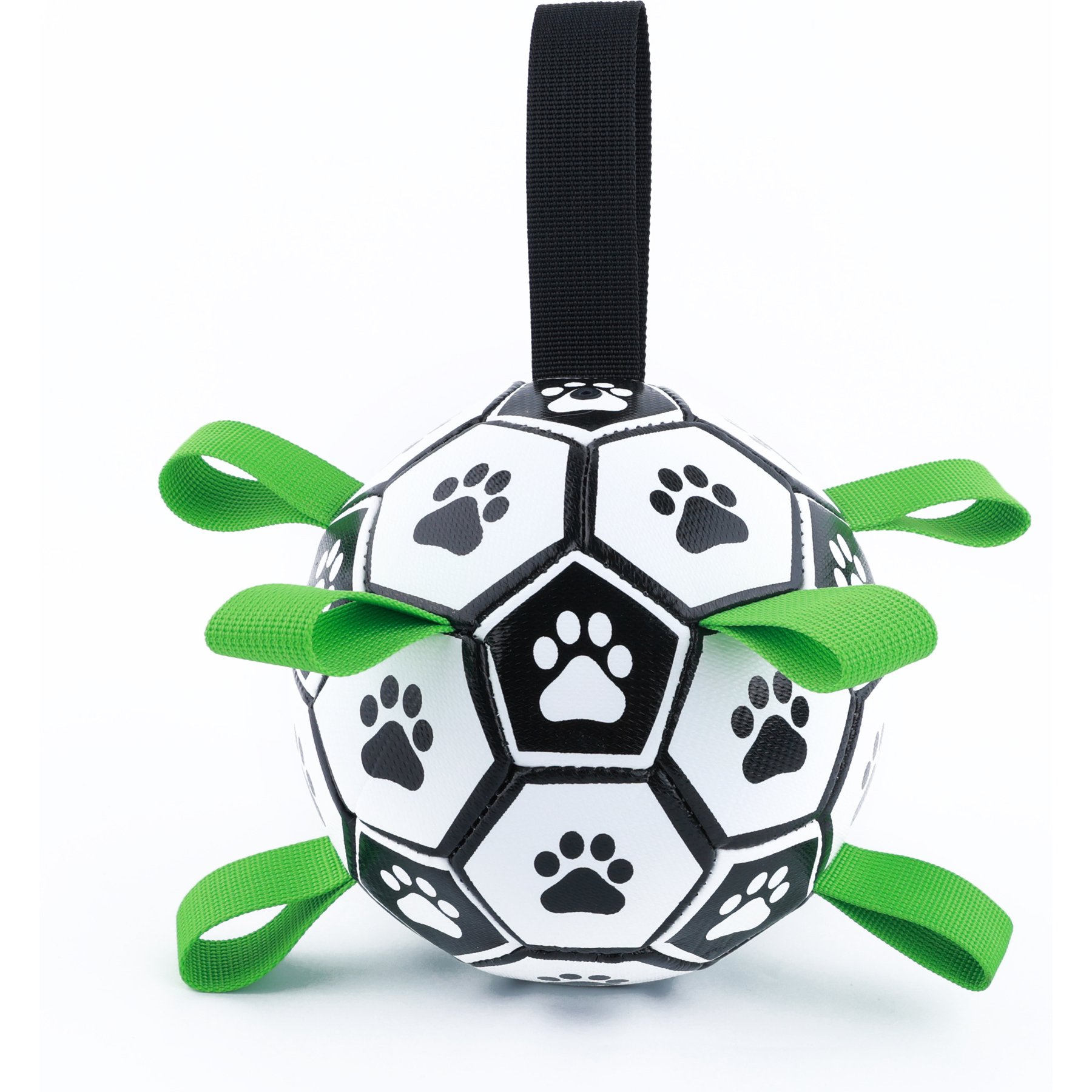 Indipets Deflated Soccer Ball with Straps & Pump Dog Toy, 5.9-in