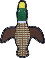 Indipets Tuff-Tex Mallard Duck Squeaky Plush Dog Toy, 8.5-in