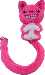 Indipets Pink Monster Squeaky Plush Dog Toy, 26-in