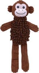 Indipets Mop Monkey Squeaky Plush Dog Toy, 15.5-in