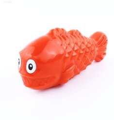 Indipets Fish Jiggle Giggle Squeaky Dog Toy, 6.1-in