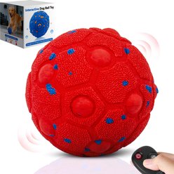 Newget Automatic Chew-Resistant Interactive Ball Dog Toy with Remote, Red slide 1 of 9