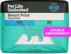 Pet Life Unlimited Smart Print Sweet Bluegrass Dog Potty Pads, XXX-Large, 25 count