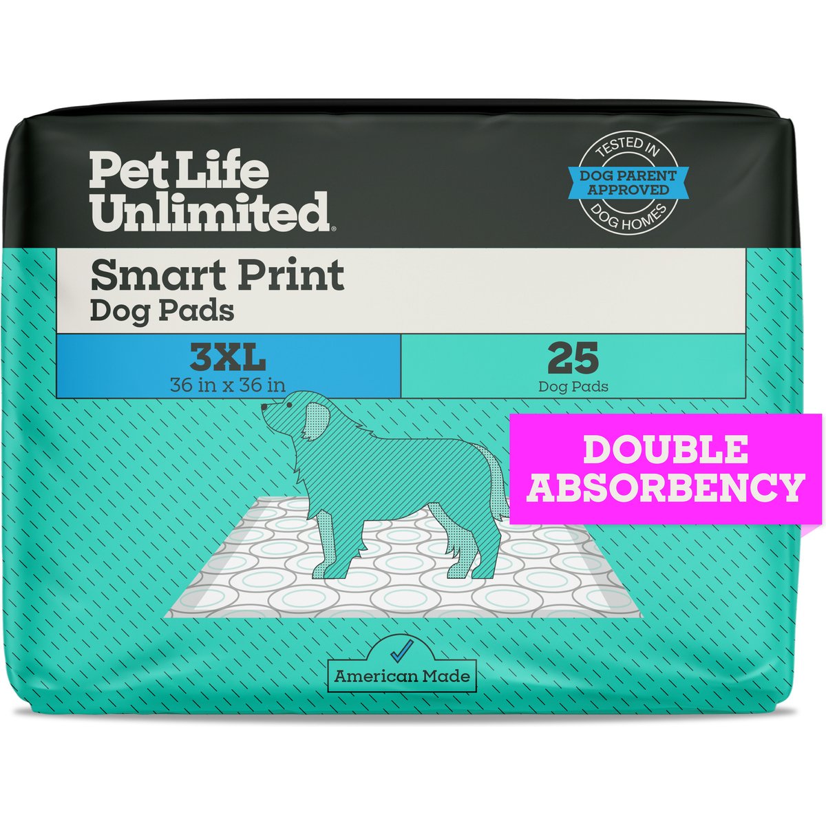 Pet Life Unlimited Smart Print Sweet Bluegrass Dog Potty Pads, XXX-Large, 25 count