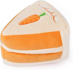 CHEWFFON Carrot Cake Slice Squeaky Enrichment Crinkle Puzzle Dog Plush Toy, Yellow slide 1 of 5
