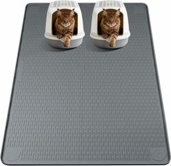 Bartuke Cat Litter Box Mat, Dark Grey, 57 x 40-in