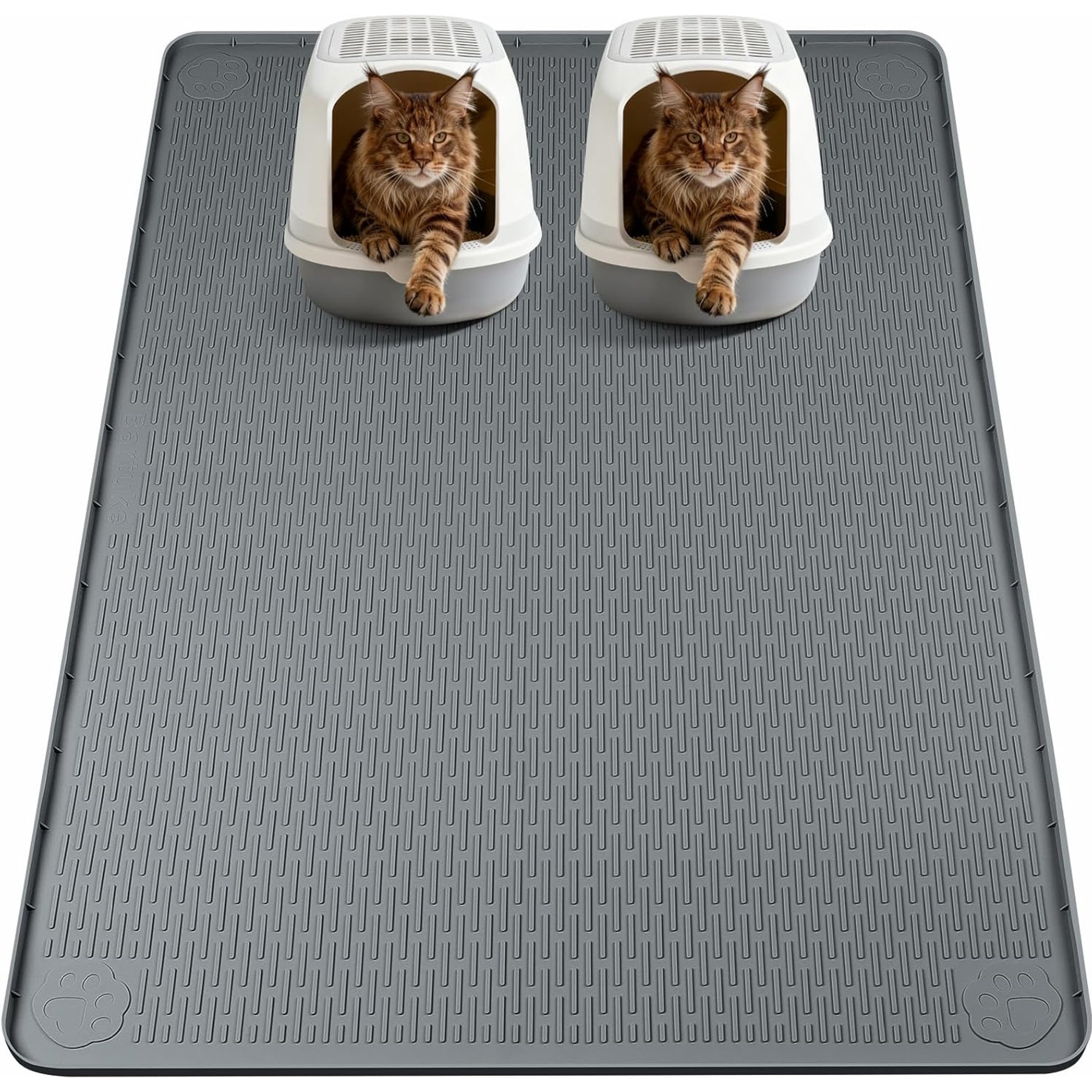 Bartuke Cat Litter Box Mat, Dark Grey, 57 x 40-in