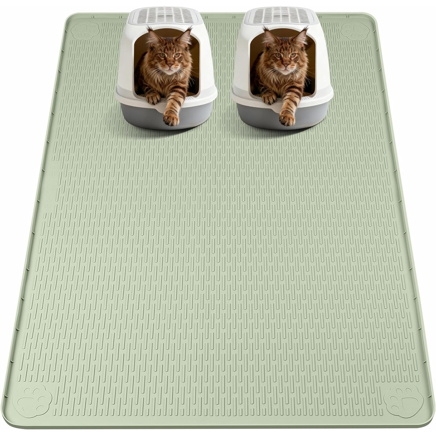 Bartuke Cat Litter Box Mat, Green, 57 x 40-in