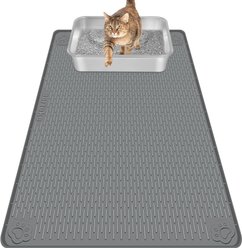 Bartuke Cat Litter Box Mat, Dark Grey, 34 x 22-in