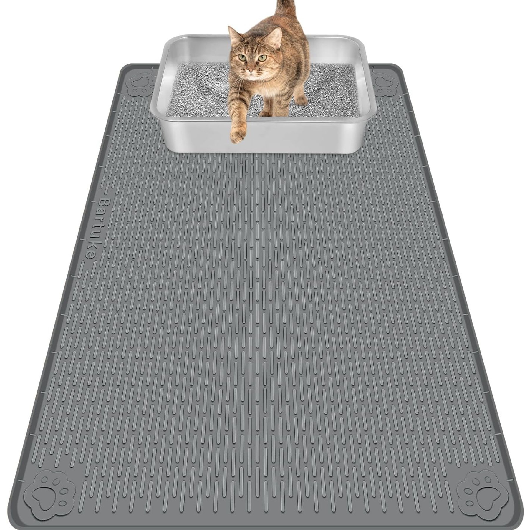 Bartuke Cat Litter Box Mat, Dark Grey, 34 x 22-in