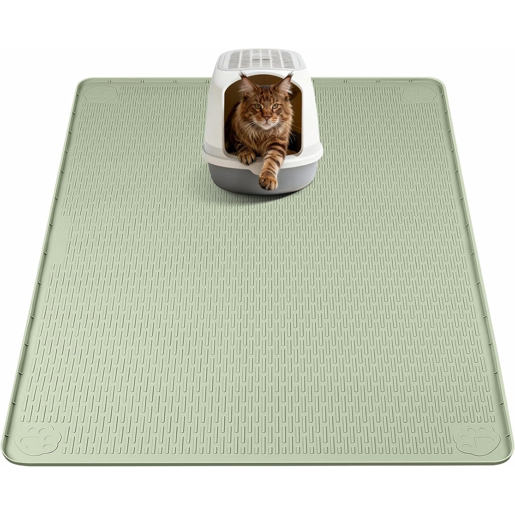 Bartuke Cat Litter Box Mat, 40 x 40-in, Green