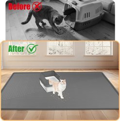 Bartuke Silicone Cat Litter Box Mat, 50 x 36-in, Dark Grey slide 2 of 8