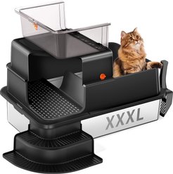 Bartuke Enclosed Cat Litter Box, Black, 28 x 20 x 18-in