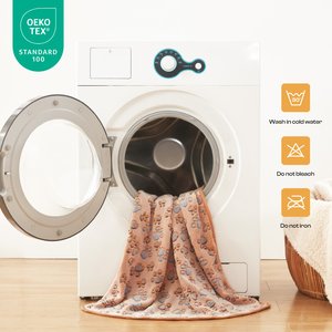 Luciphia Flannel Soft Fleece Paw Print Heated Small Dog & Cat Throw Blanket, 3 count, Paw, 23 x 16-in
