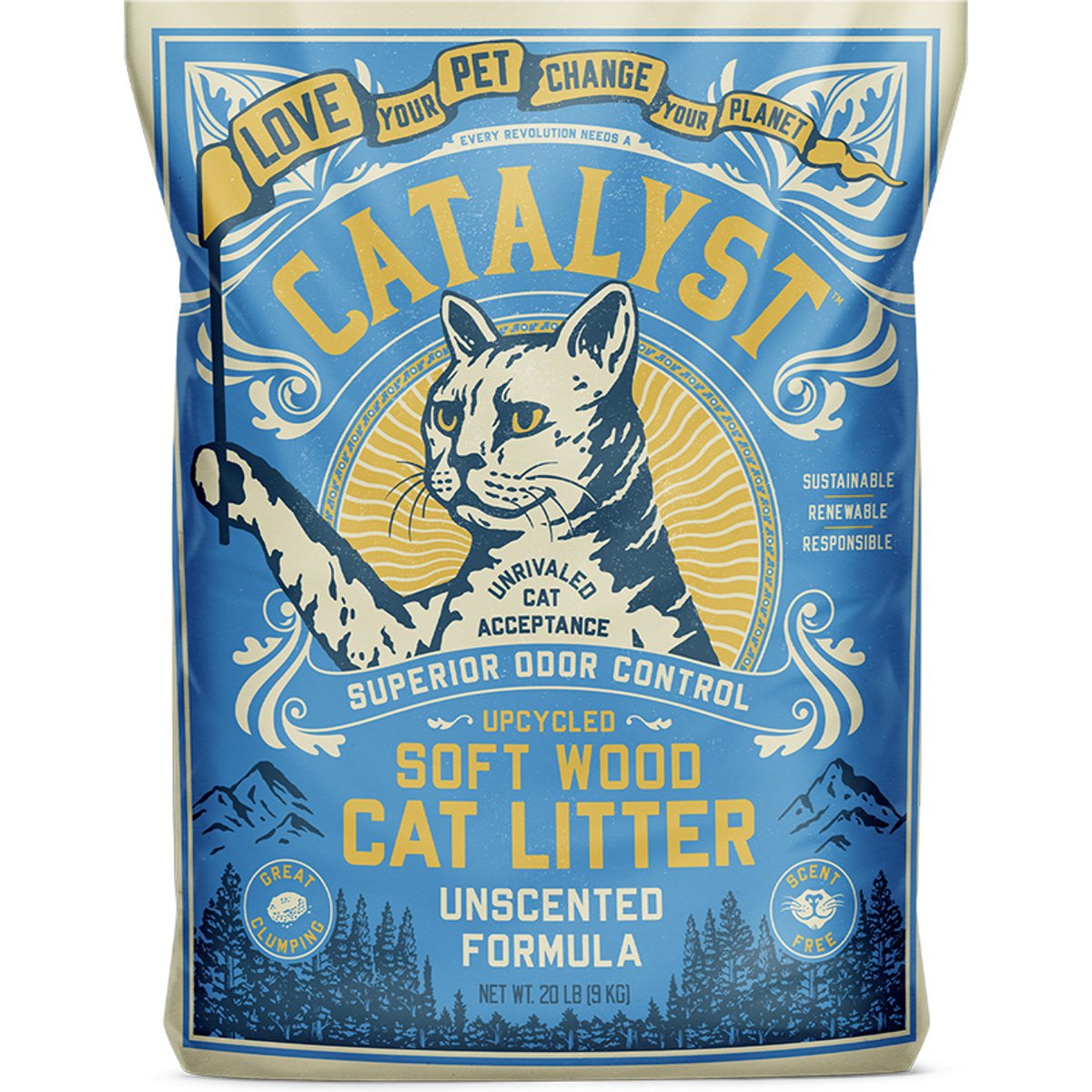 Catalyst Pet Unscented Formula Cat Litter, 20-lb bag