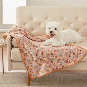 Luciphia Flannel Soft Fleece Paw Print Heated Small Dog & Cat Throw Blanket, 3 count, Paw, 23 x 16-in