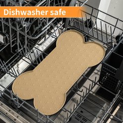 Ptlom Silicone Waterproof Non-Slip Dog & Cat Placemat, Khaki, 19.4 x 9.8-in slide 2 of 8
