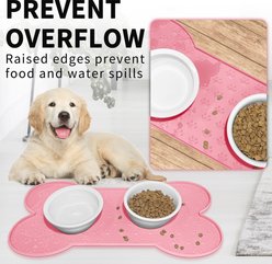 Ptlom Silicone Waterproof Non-Slip Dog & Cat Placemat, Pink, 19.4 x 9.8-in slide 2 of 8