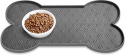 Ptlom Silicone Waterproof Non-Slip Dog & Cat Placemat, Grey, 19.4 x 9.8-in