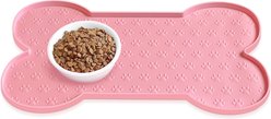 Ptlom Silicone Waterproof Non-Slip Dog & Cat Placemat, Pink, 19.4 x 9.8-in slide 1 of 8