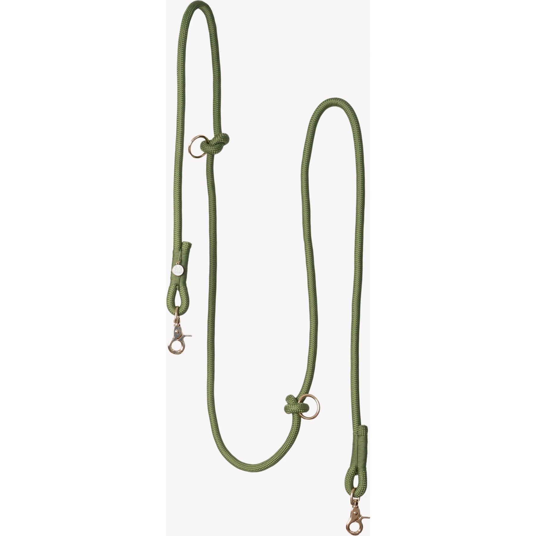Furlou Hands Free Braided Dog Leash, Green, 8-ft long, 0.5-in wide