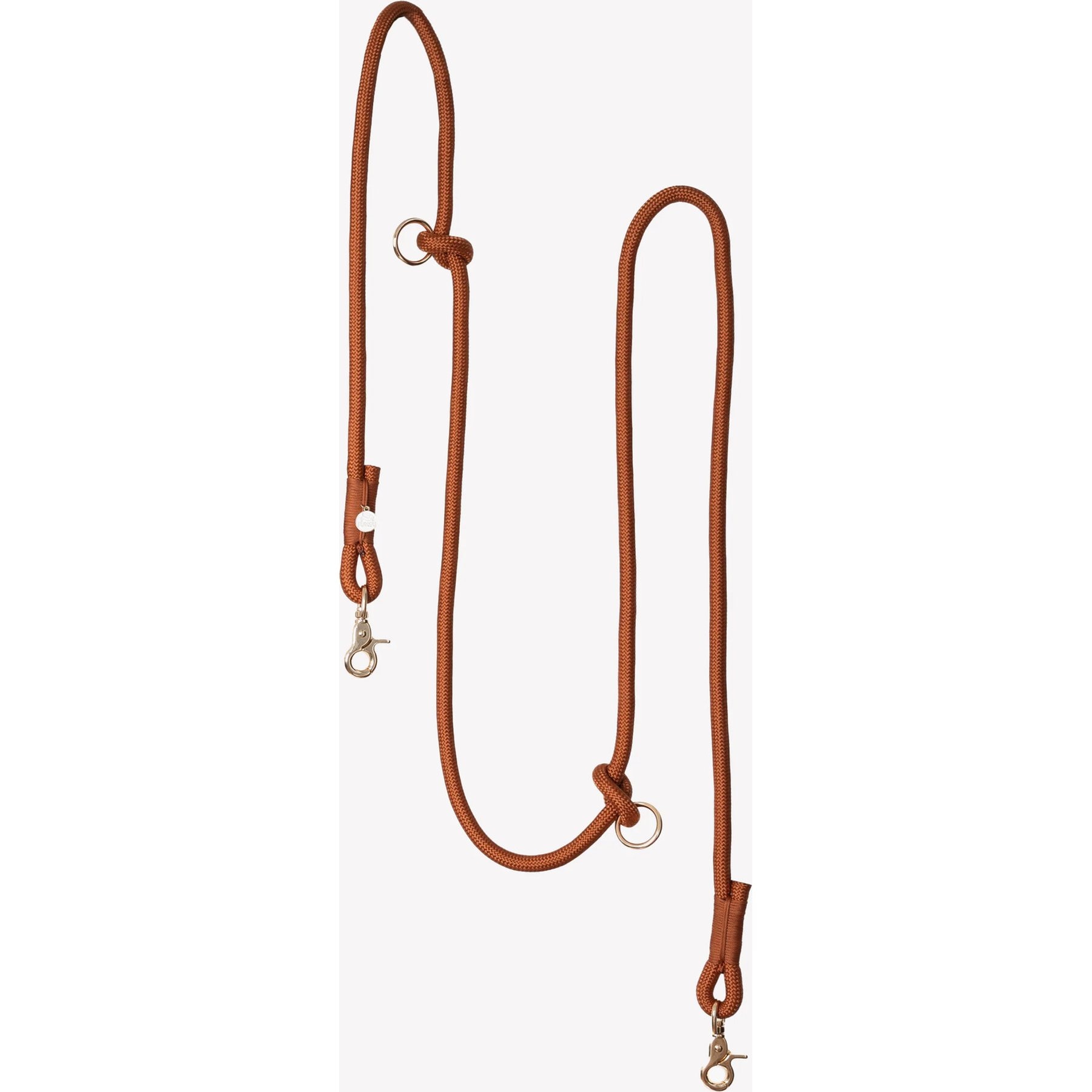 Furlou Hands Free Braided Dog Leash, Clay, 8-ft long, 0.5-in wide