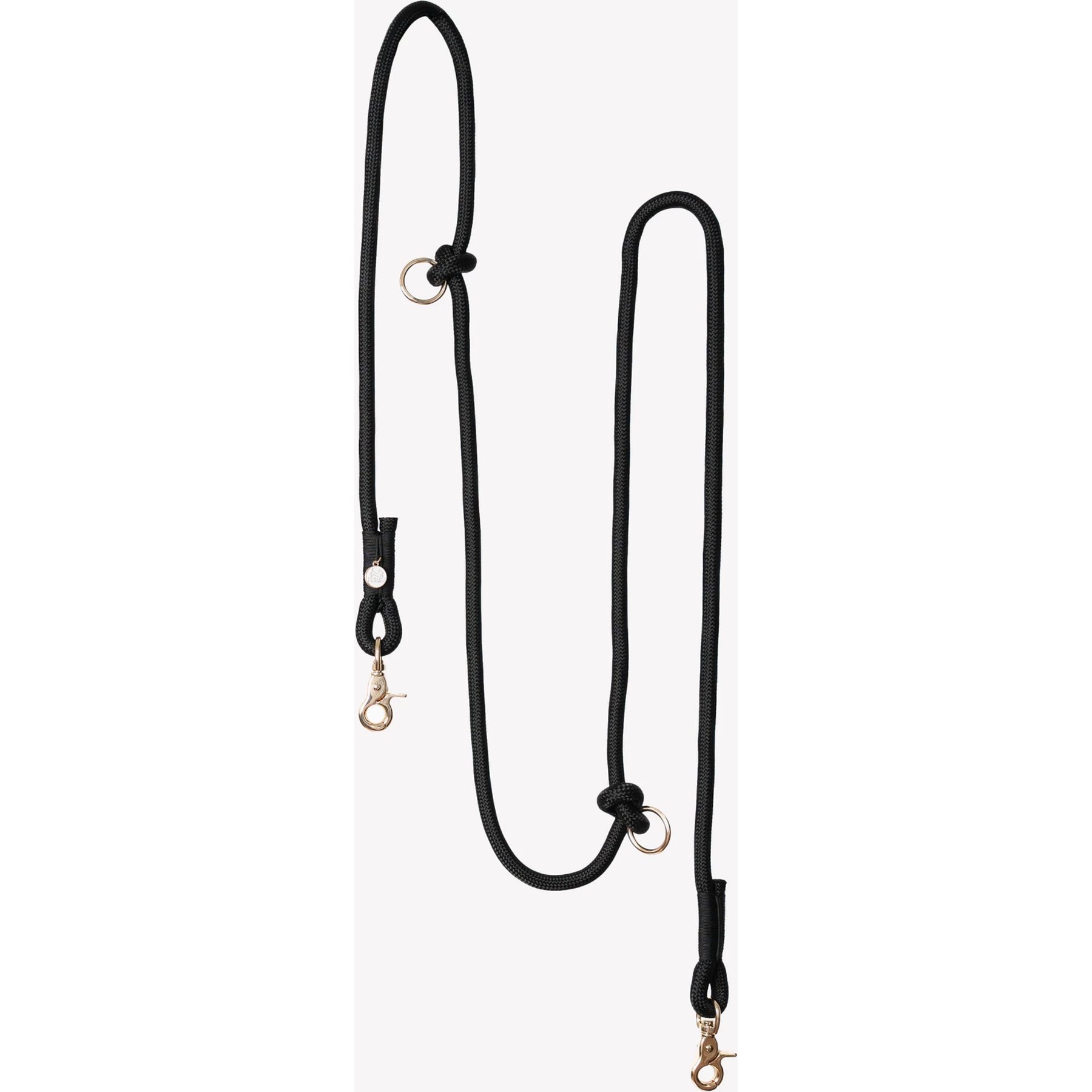 Furlou Hands Free Braided Dog Leash, Black, 8-ft long, 0.5-in wide