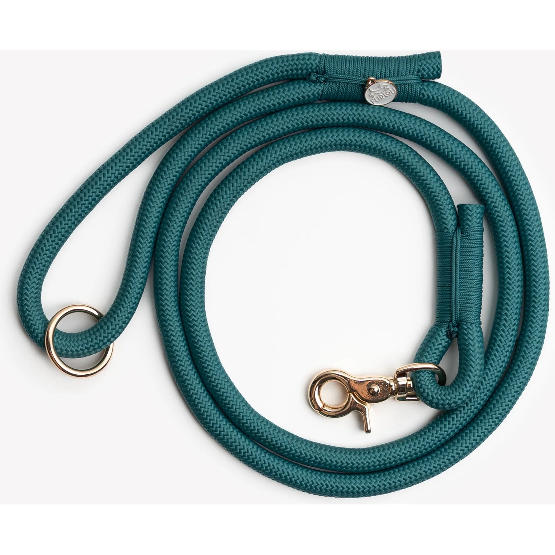 Furlou Braided Rope Dog Leash, Blue, 5-ft long, 0.5-in wide