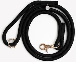 Furlou Braided Rope Dog Leash, Black, 5-ft long, 0.5-in wide