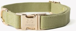 Furlou Canvas Dog Collar, Green, Medium: 13 to 20-in neck, 3/4-in wide