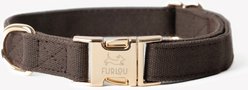 Furlou Canvas Dog Collar, Brown, Large: 15 to 24-in neck, 1-in wide