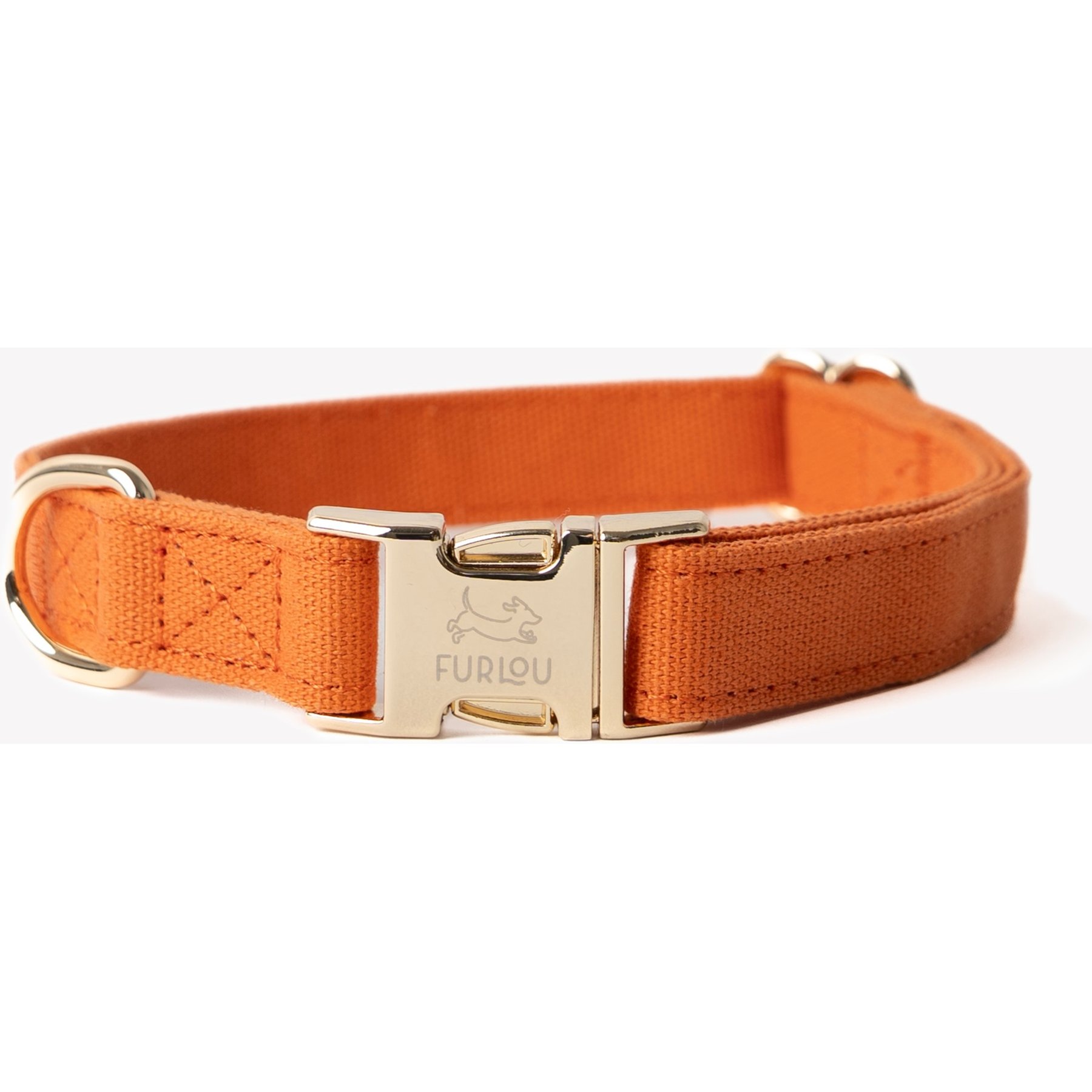 Furlou Canvas Dog Collar, Terracotta, Large: 15 to 24-in neck, 1-in wide