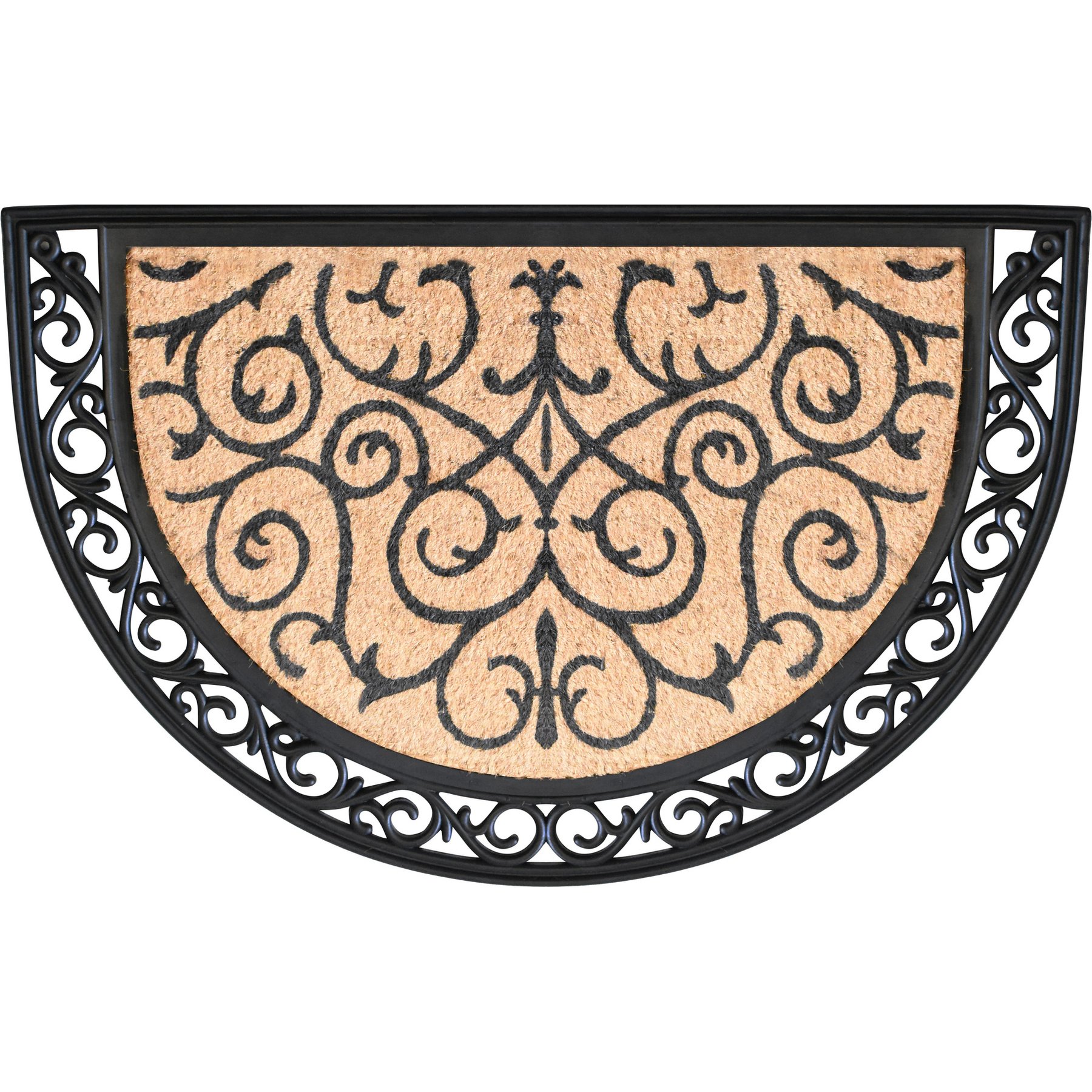 Calloway Mills Ornate Scroll Outdoor Doormat, Tan/Black, 24 x 36-in