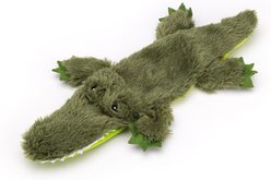 Dogline Crinkle Crocodile Squeaky Plush Dog Toy, Green, 11-in
