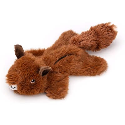 Dogline Dogline Squirrel Crinkle Squeaky Plush Dog Toy, Brown, 9.5-in, Dark Brown