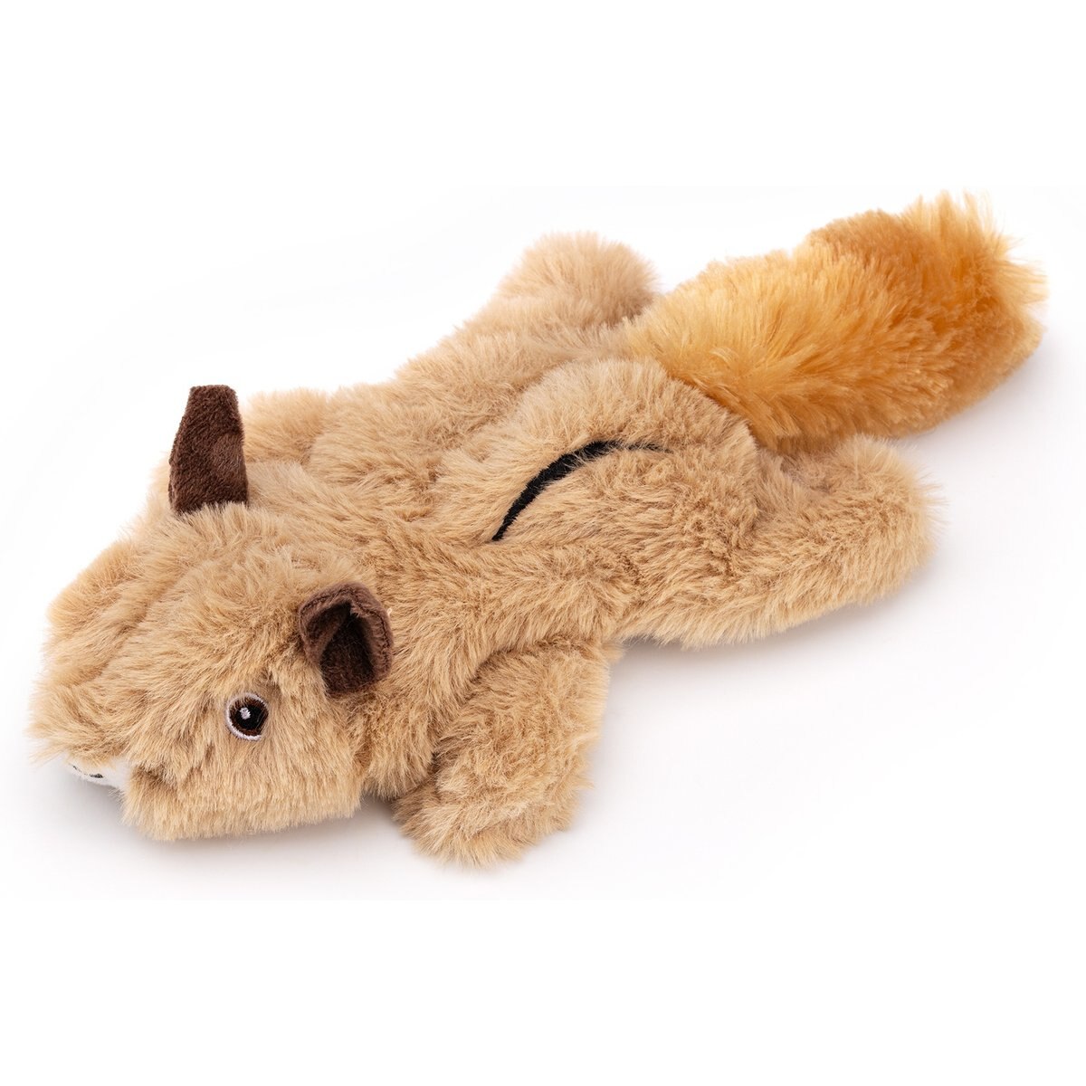 Dogline Squirrel Crinkle Squeaky Plush Dog Toy, Brown, 9.5-in, Light Brown