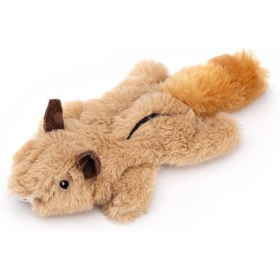 Dogline Dogline Squirrel Crinkle Squeaky Plush Dog Toy, Brown, 9.5-in, Light Brown